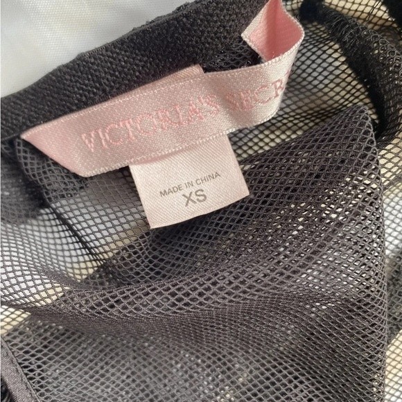 Victoria’s Secret Lingerie Chemise Slip Teddy Babydoll Black Mesh W Lace… - Picture 6 of 12